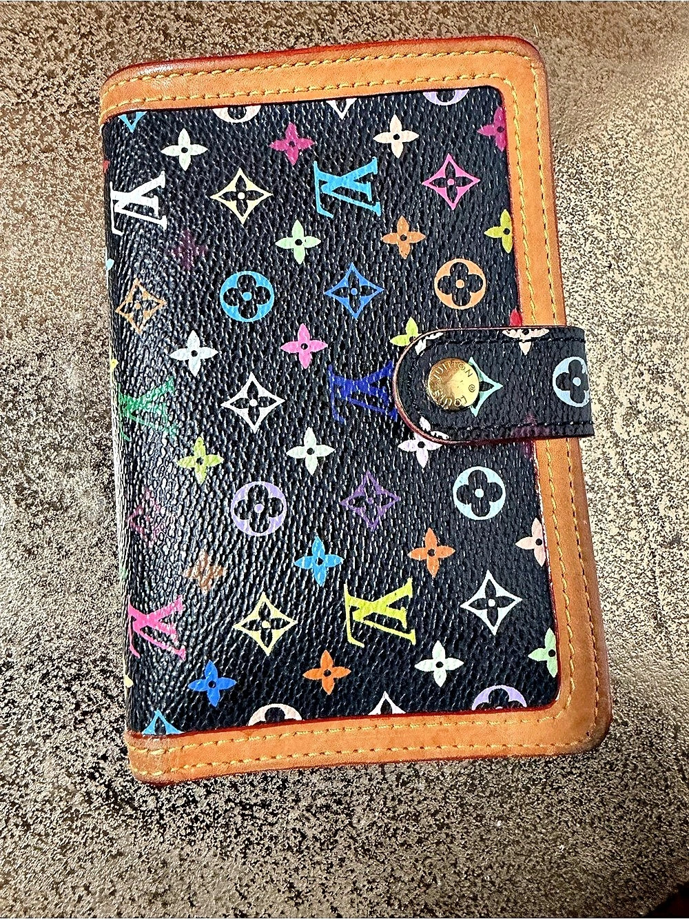 Louis Vuitton Black Multicolore Monogram Porte-Monnaie Billets Viennois Kisslock